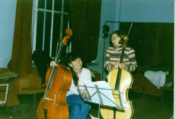 The cello group at the rehearsal. 1996.